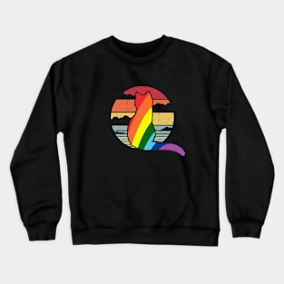 Cat LGBT Flag Vintage Style Crewneck Sweatshirt